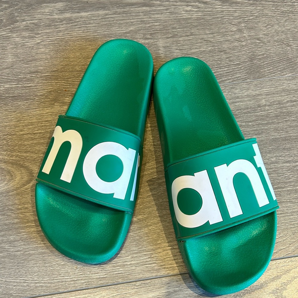 Isabel Marant Green Slide Sandals